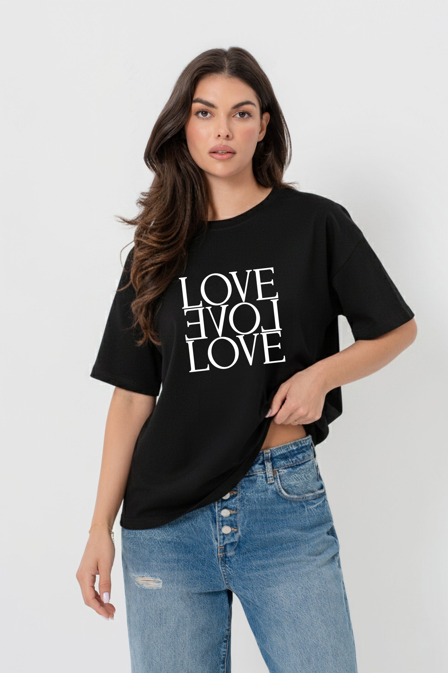 T-SHIRT BOPOCO LOVE CZARNY image 0