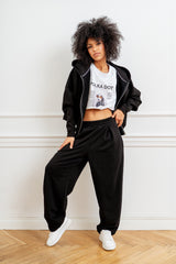 SET DRESOWY CZARNY (BLUZA I SPODNIE) image 0