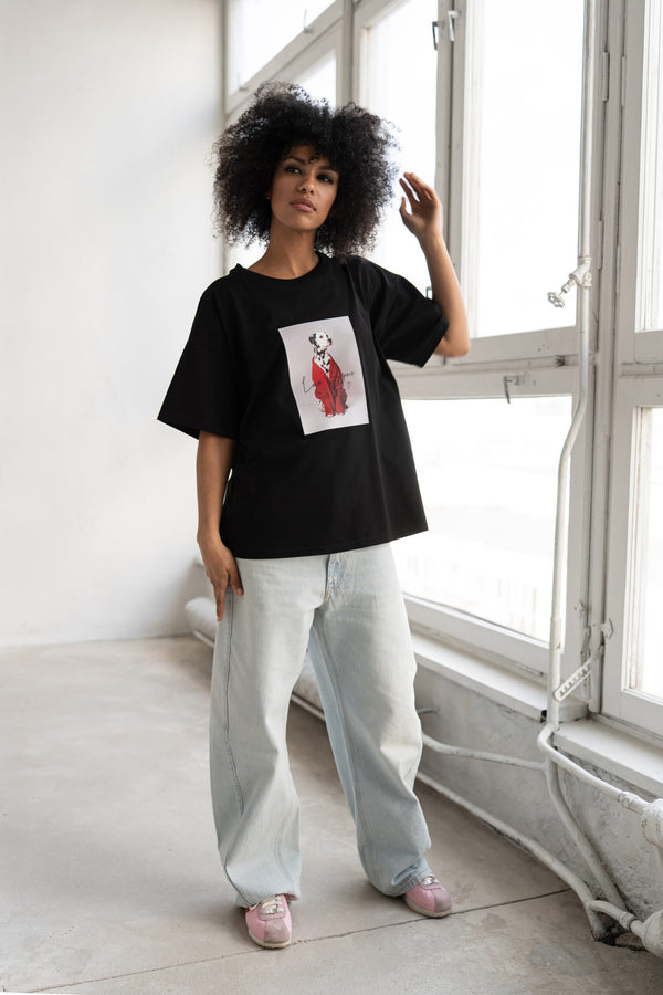 T-SHIRT DALMATIAN CZARNY image 1