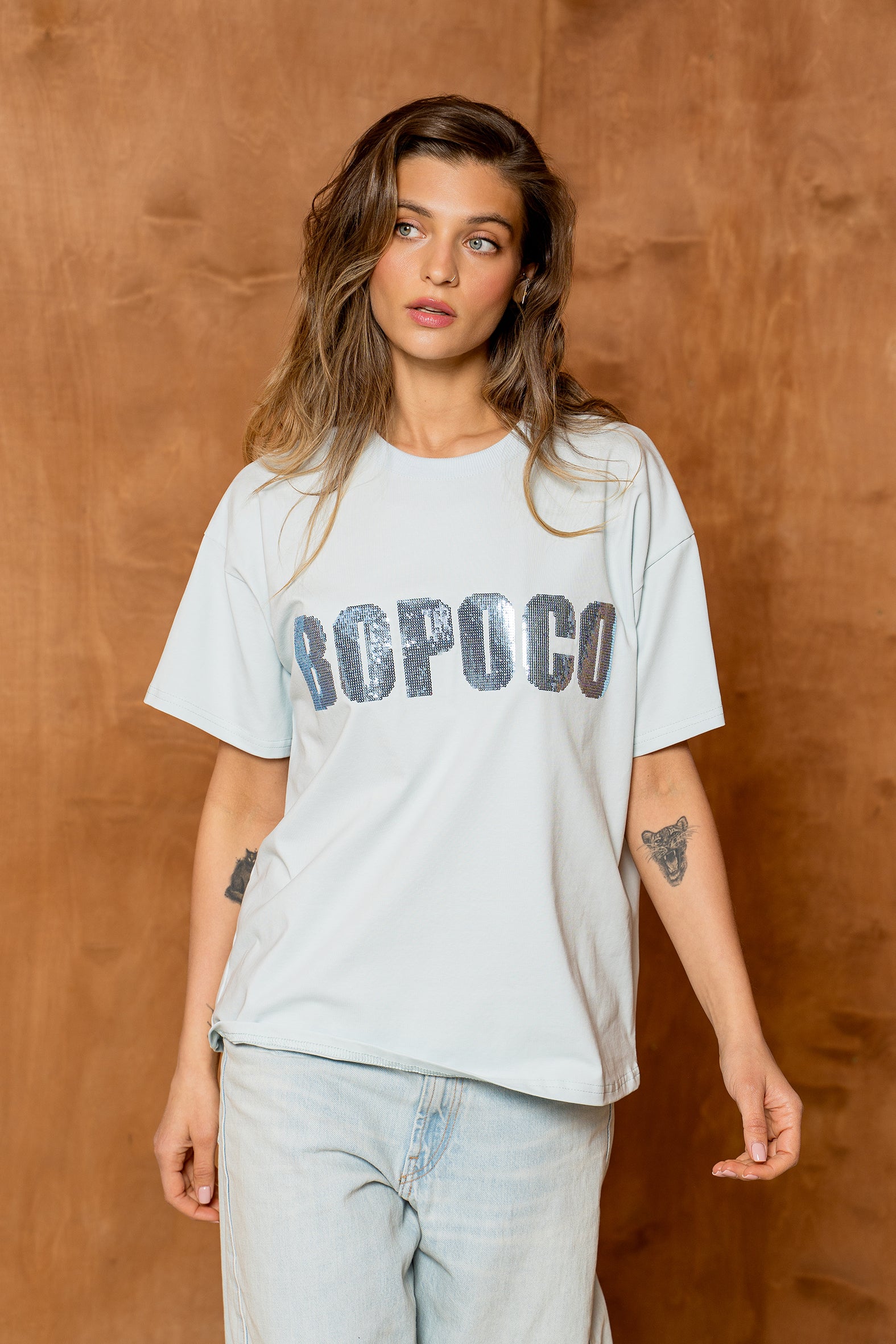 T-SHIRT BOPOCO CEKIN NIEBIESKI image 1