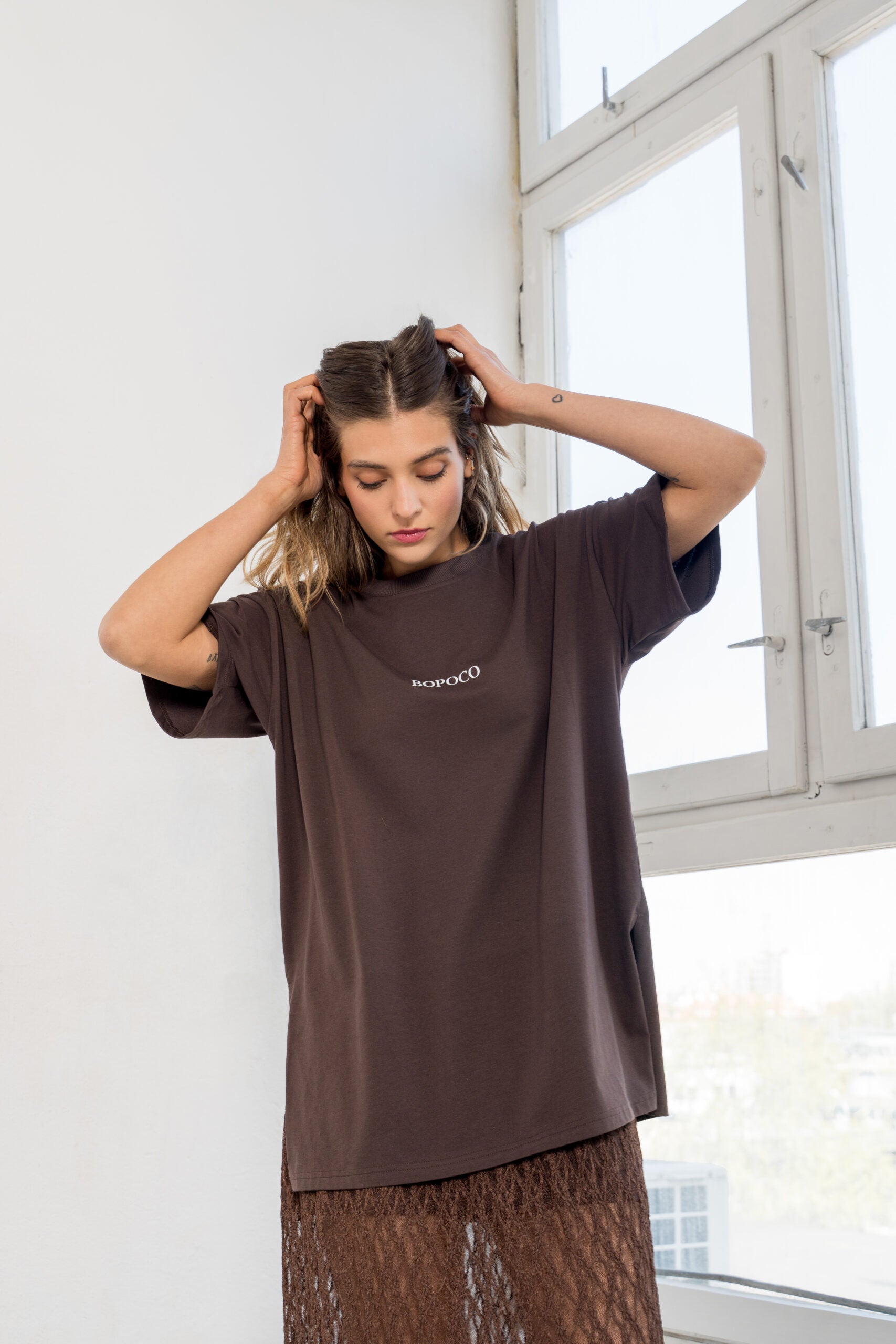 T-SHIRT BOPOCO BRĄZOWY image 1
