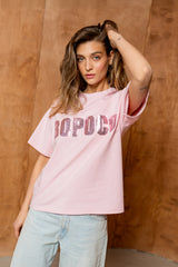 T-SHIRT BOPOCO CEKIN RÓŻOWY image 2