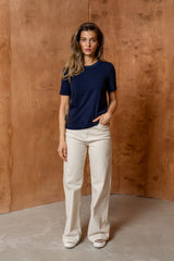 T-SHIRT BASIC BOPOCO NORMAL GRANATOWY image 1