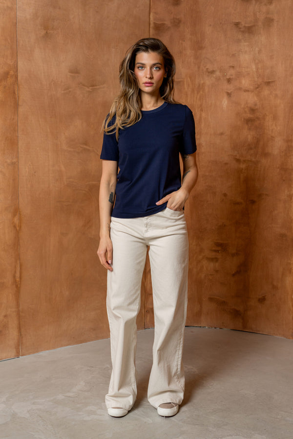 T-SHIRT BASIC BOPOCO NORMAL GRANATOWY image 1
