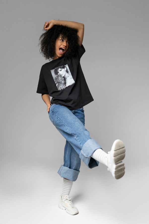 T-SHIRT PSYTUL MNIE CZARNY image 1