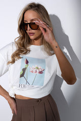 T-SHIRT FLOWER BIAŁY image 0