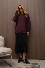 BLUZA Z KAPTUREM BOPOCO BURGUNDOWA