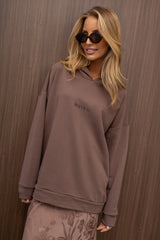 BLUZA Z KAPTUREM BOPOCO TAUPE