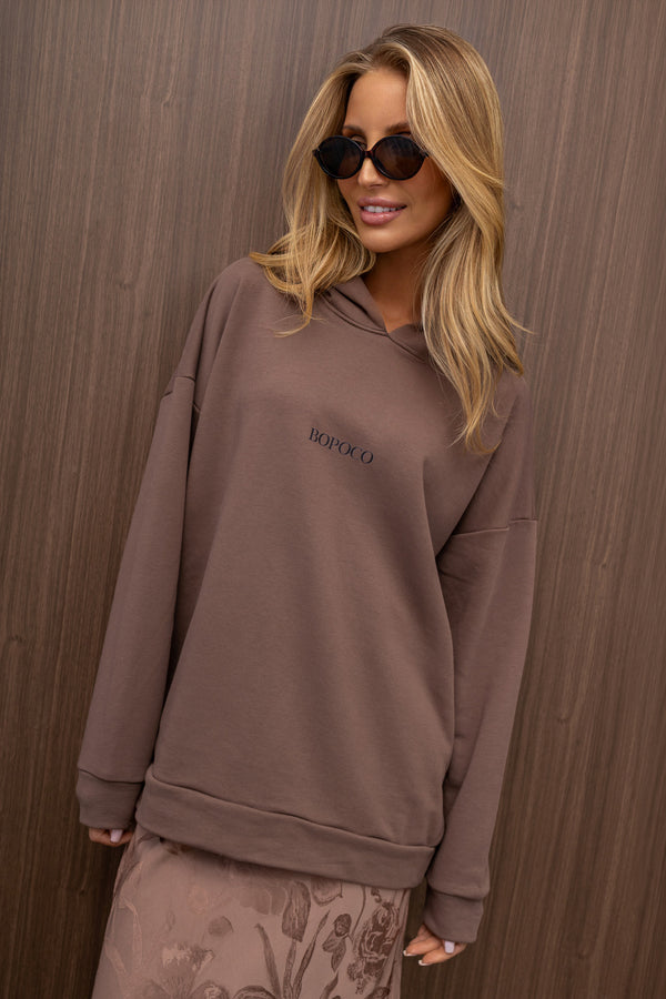 BLUZA Z KAPTUREM BOPOCO TAUPE