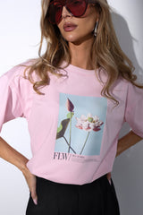 T-SHIRT FLOWER RÓŻOWY image 1