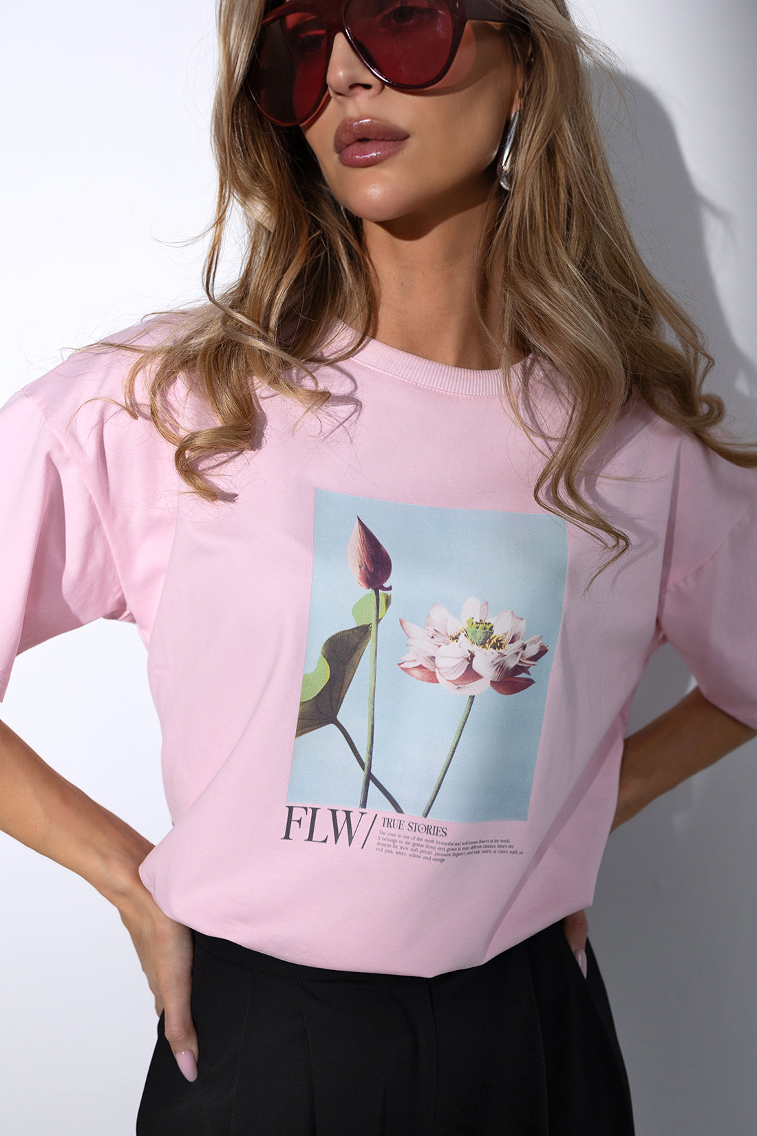 T-SHIRT FLOWER RÓŻOWY image 1