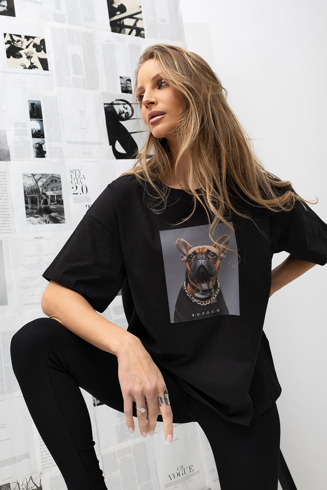 T-SHIRT BULDOG CZARNY image 2