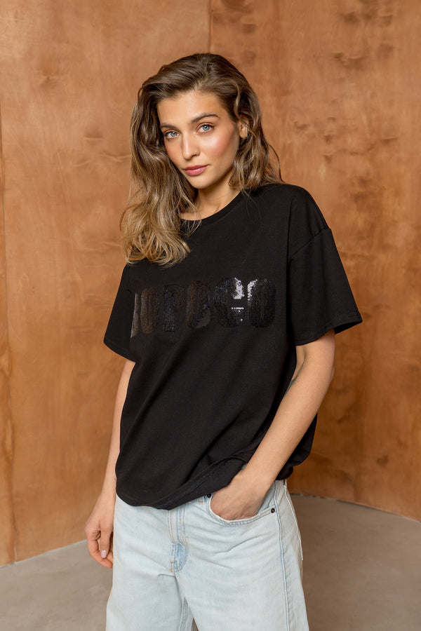 T-SHIRT BOPOCO CEKIN CZARNY image 1