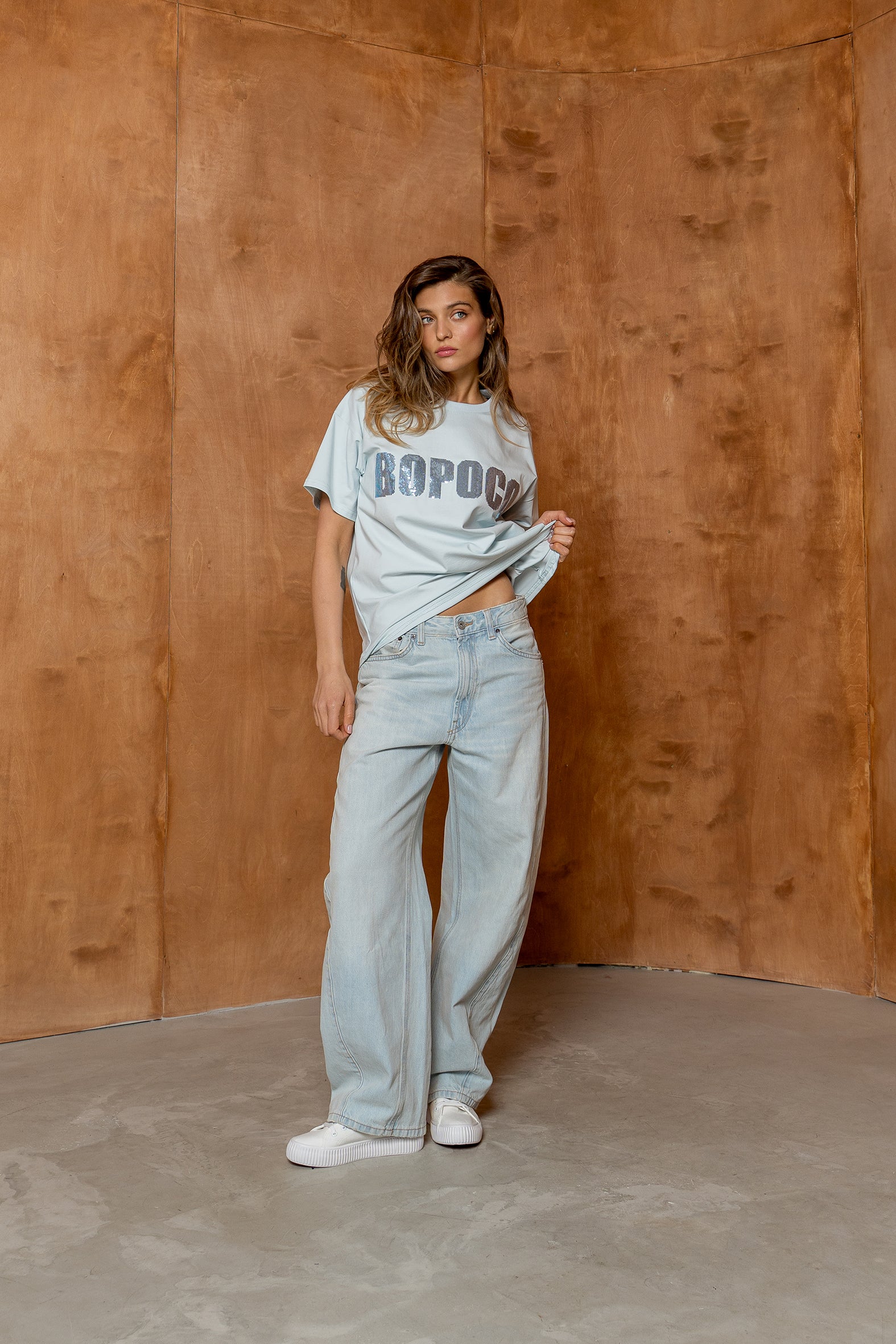 T-SHIRT BOPOCO CEKIN NIEBIESKI image 0