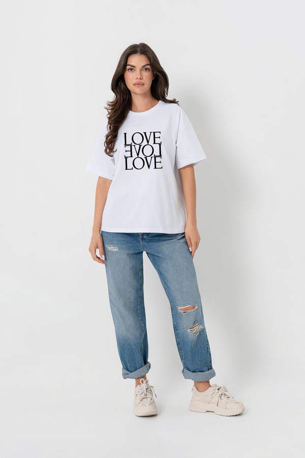 T-SHIRT BOPOCO LOVE BIAŁY image 1