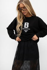 BLUZA LETTER CZARNA