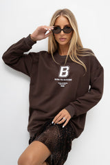 BLUZA LETTER BRĄZOWA