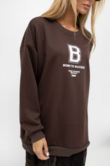 BLUZA LETTER BRĄZOWA