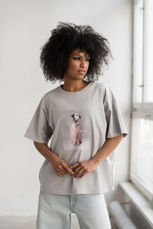 T-SHIRT DALMATIAN SZARY image 0