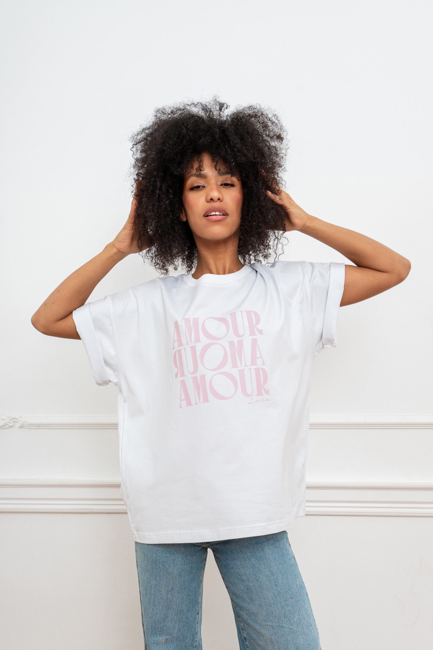 T-SHIRT AMOUR BIAŁY image 0