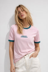 T-SHIRT RÓŻOWY CREATE YOURSELF Z LAMÓWKĄ image 0
