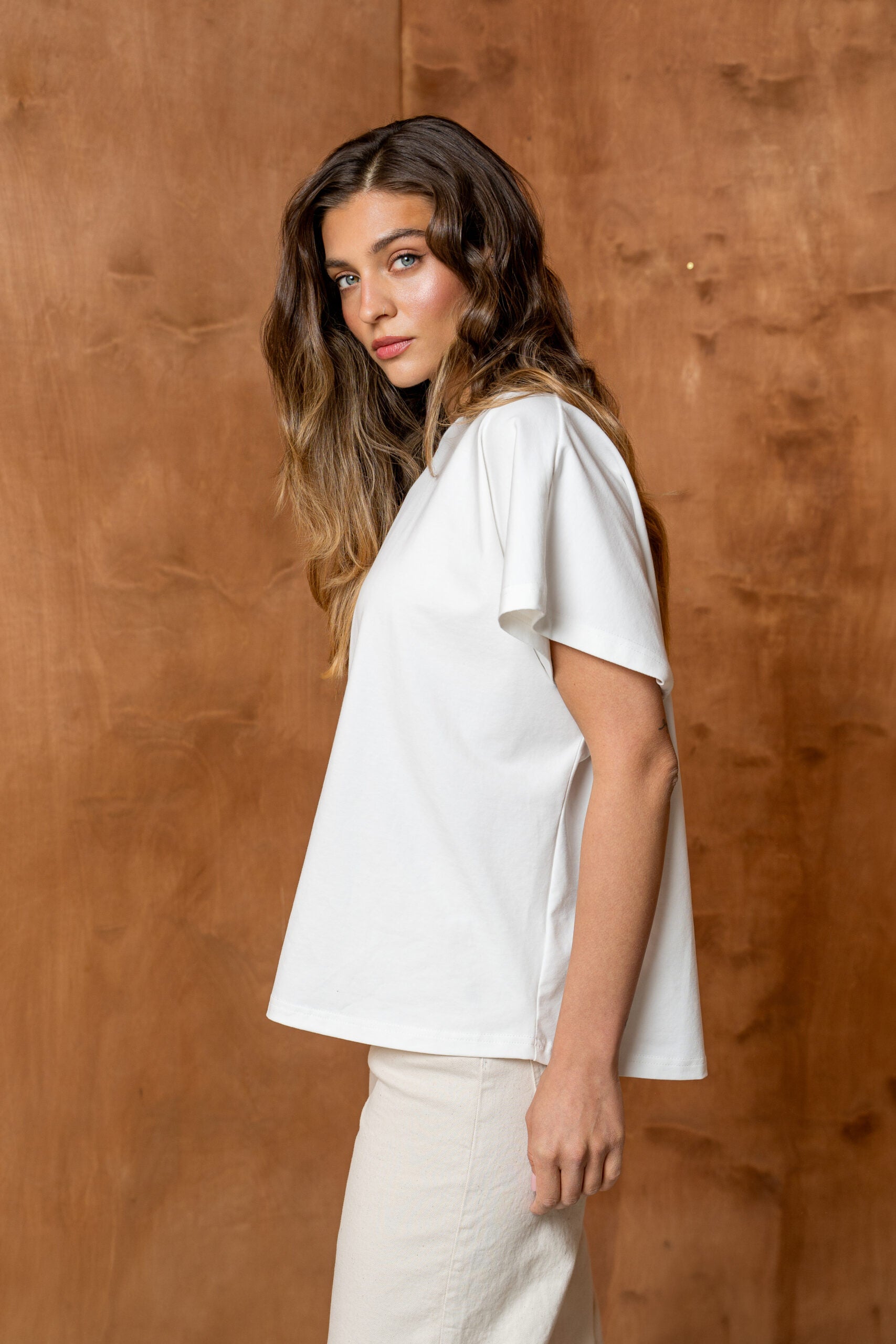 T-SHIRT BASIC BOPOCO OVERSIZE KIMONO BIAŁY image 3