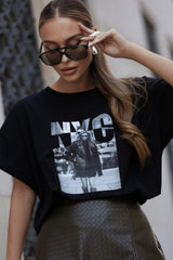T-SHIRT NYC CZARNY