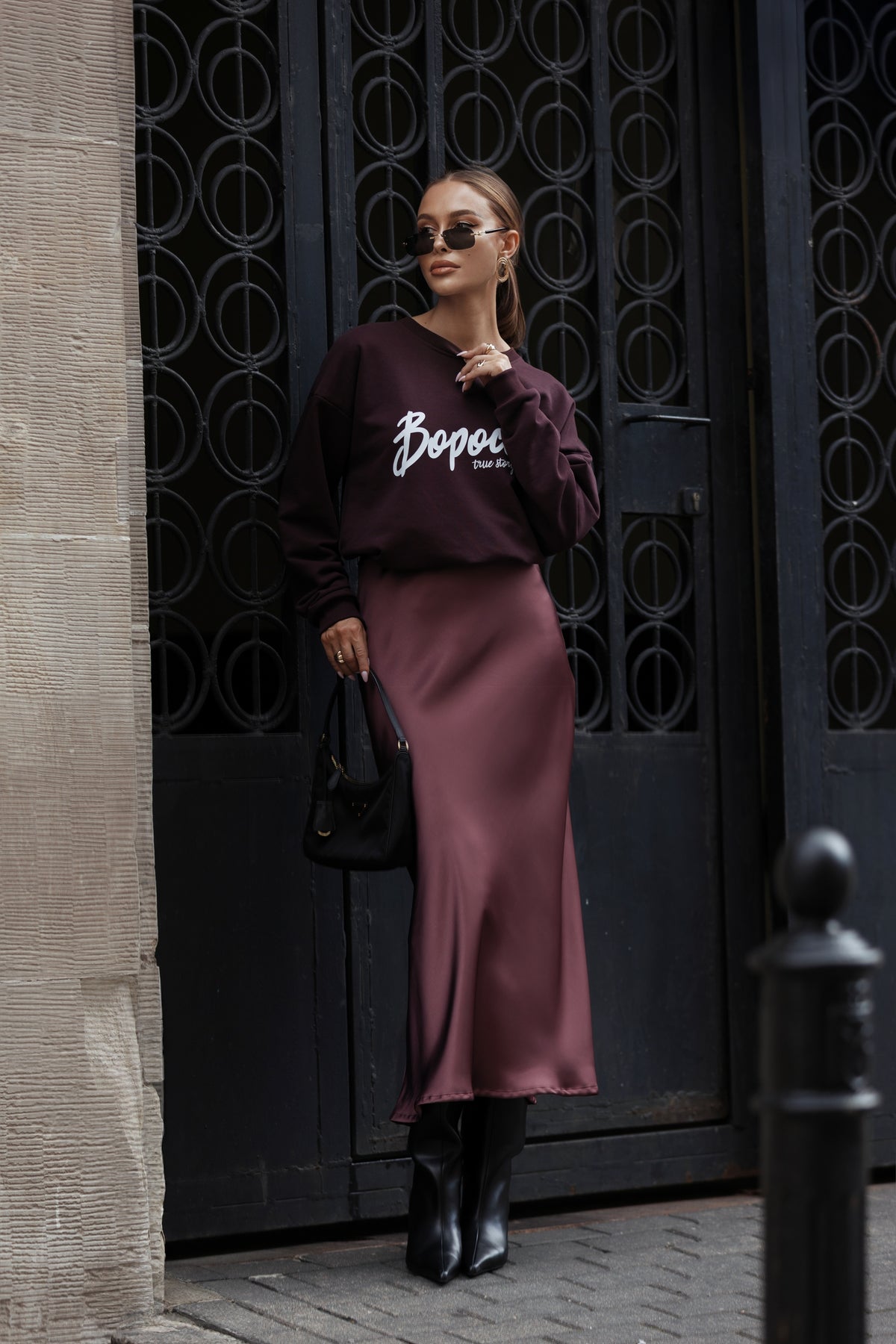 BLUZA TRUE STORY BURGUNDOWA