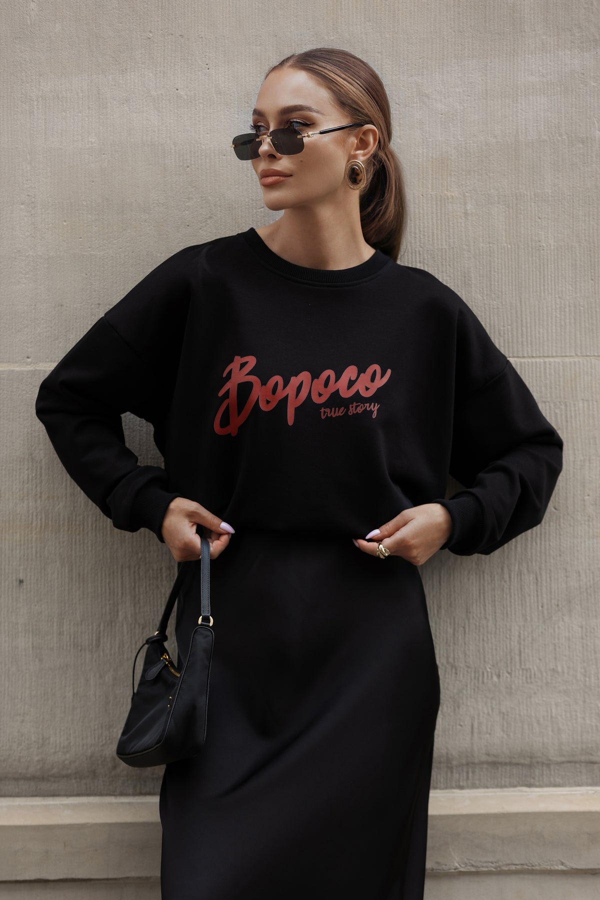 BLUZA TRUE STORY CZARNA