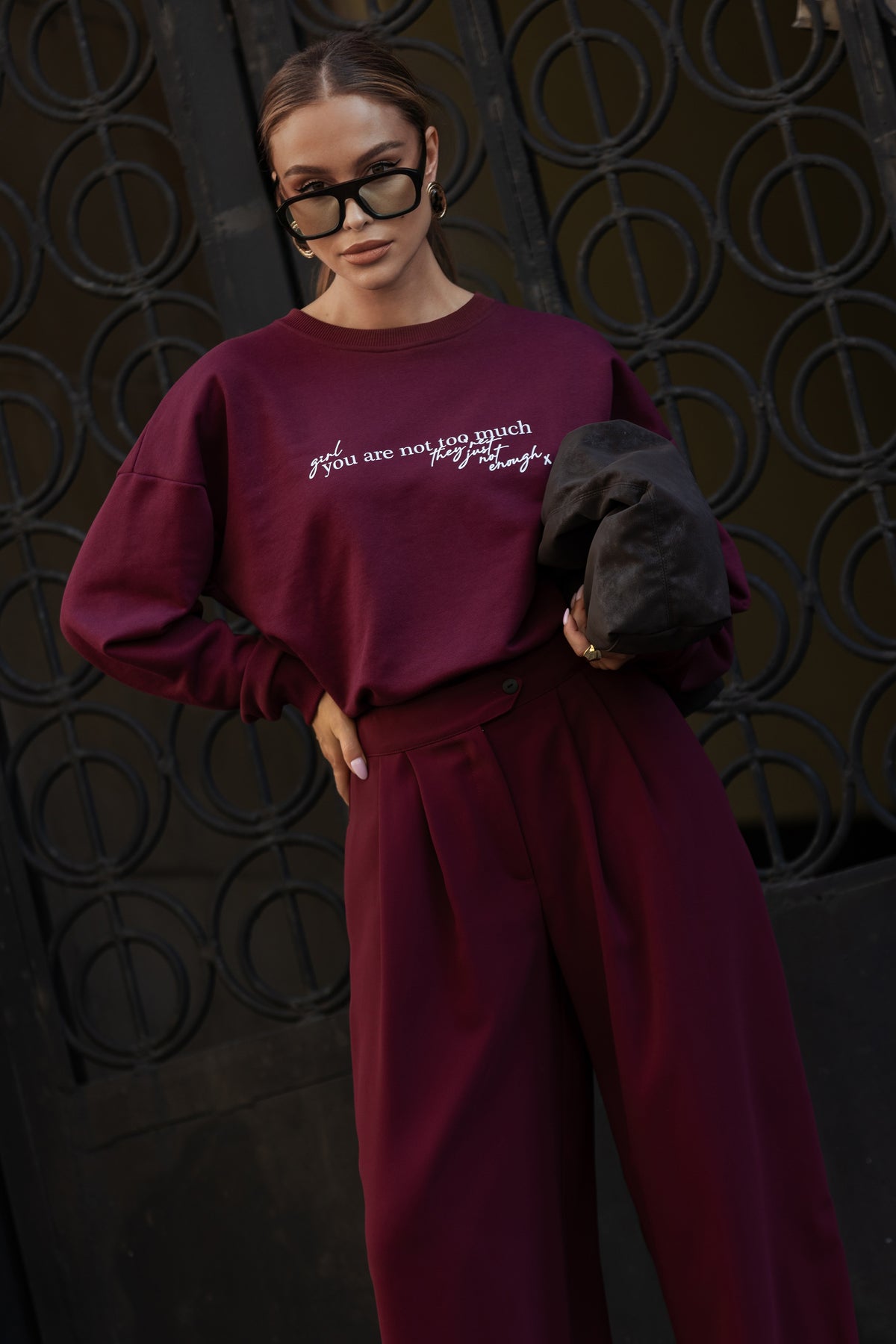 BLUZA NOT TOO MUCH BORDOWA