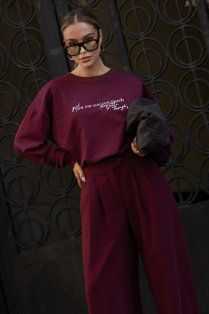 BLUZA NOT TOO MUCH BORDOWA