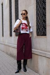 T-SHIRT LIPS BIAŁY