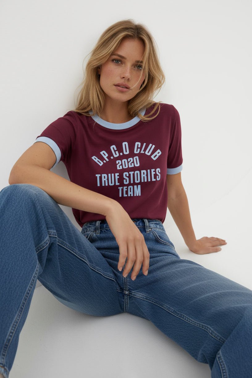 T-SHIRT B.P.C.O CLUB BORDOWY Z LAMÓWKĄ
