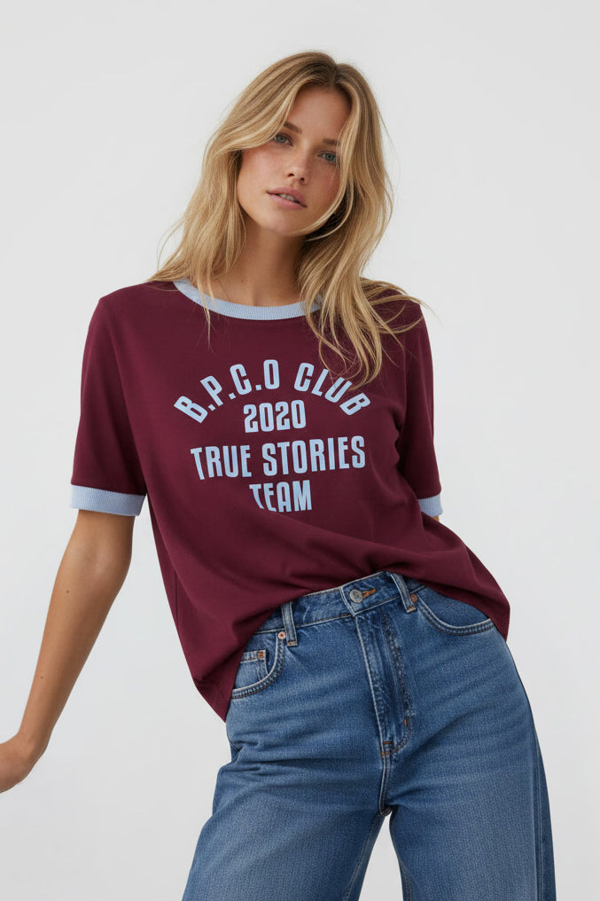 T-SHIRT B.P.C.O CLUB BORDOWY Z LAMÓWKĄ