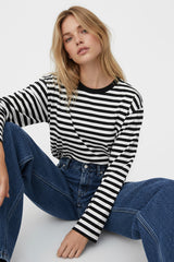 LONGSLEEVE OVERSIZE W PASKI CZARNO-BIAŁE
