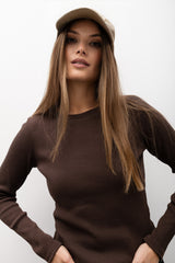 LONGSLEEVE PRĄŻEK BRĄZOWY