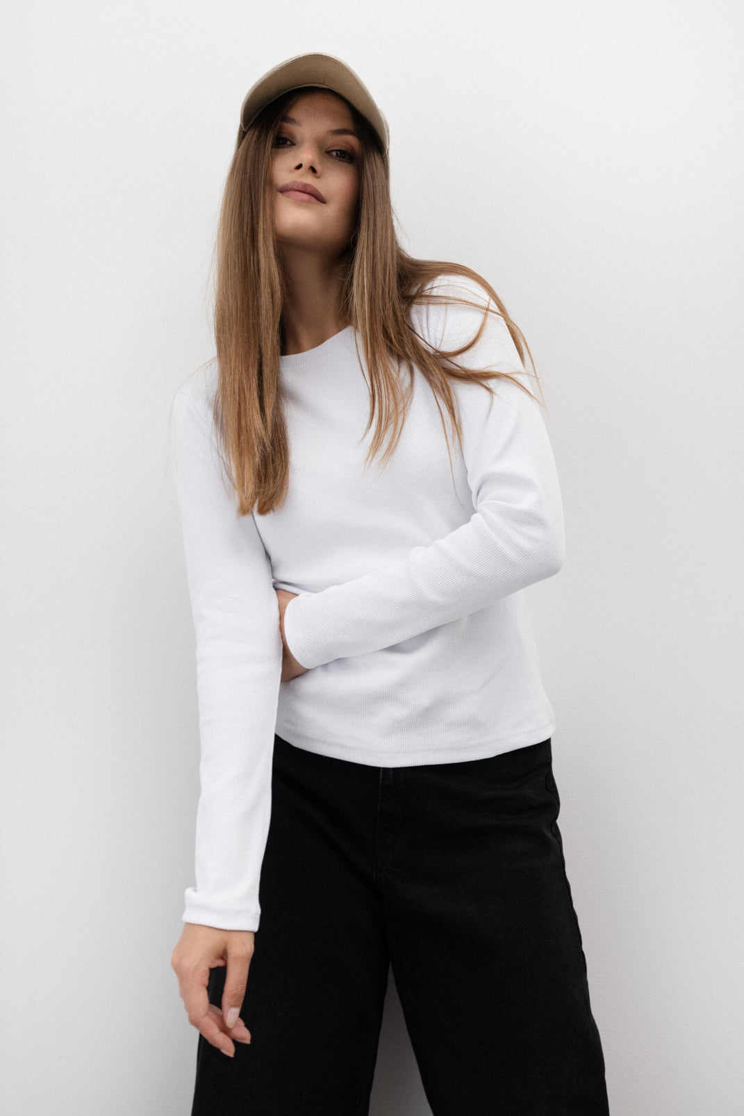LONGSLEEVE PRĄŻEK BIAŁY