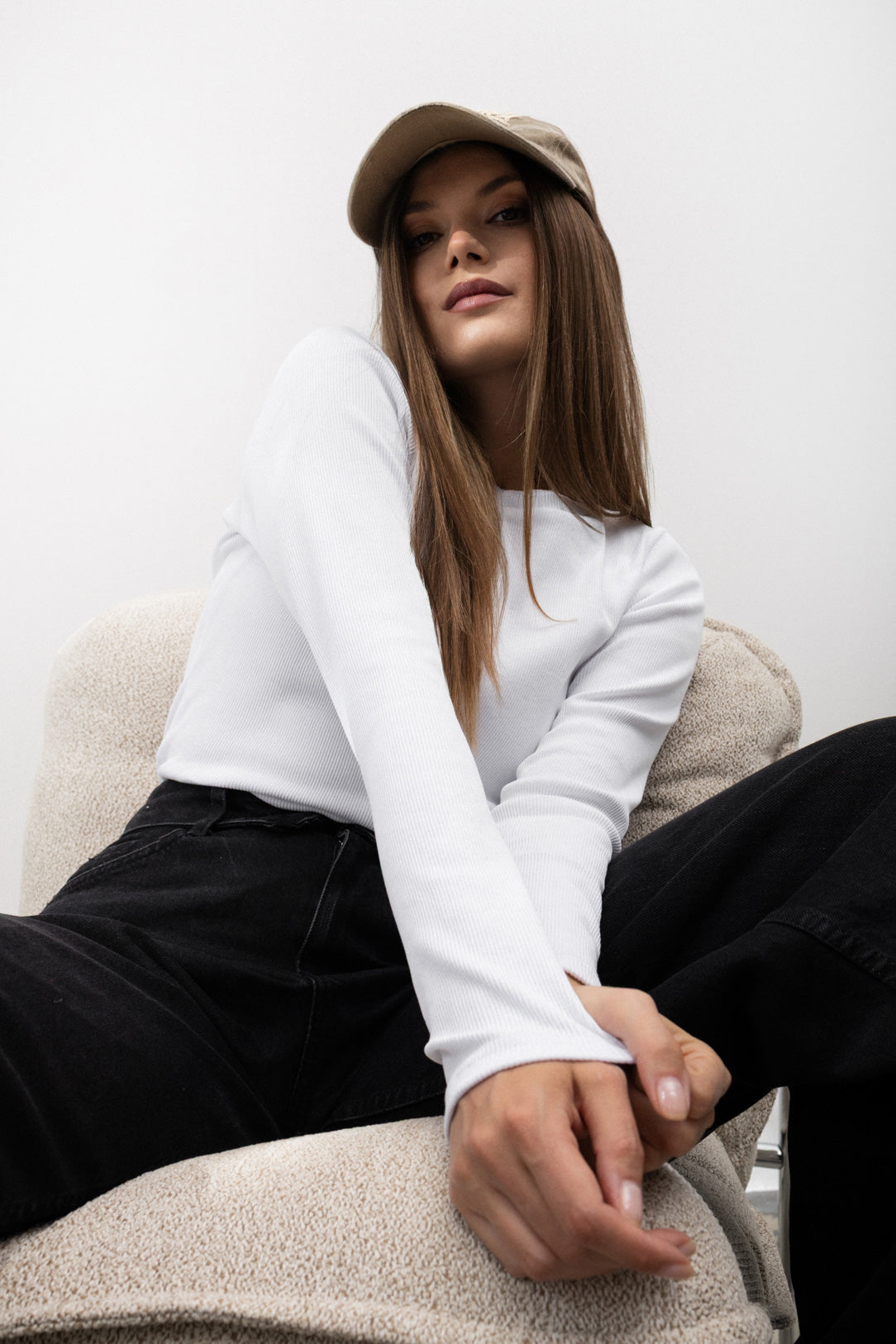 LONGSLEEVE PRĄŻEK BIAŁY
