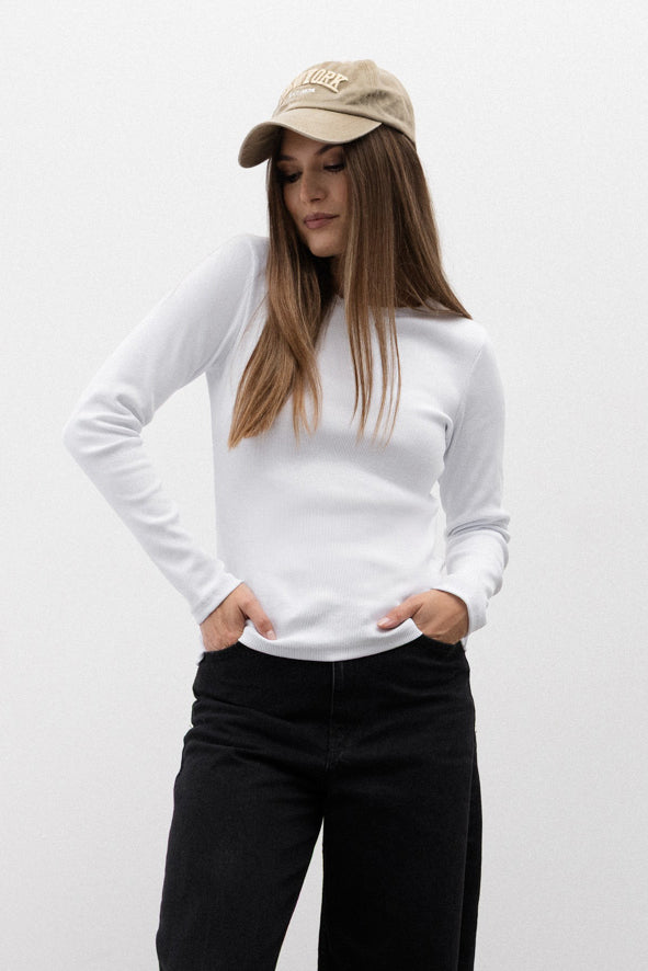 LONGSLEEVE PRĄŻEK BIAŁY