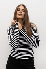 LONGSLEEVE PRĄŻEK W PASKI CZARNO-BIAŁE