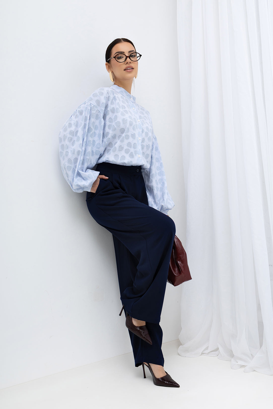 KOSZULA ELISE NIEBIESKA