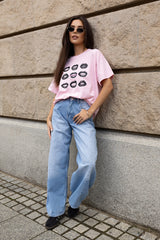 T-SHIRT USTA RÓŻOWY