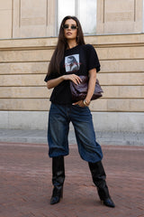 T-SHIRT WOMAN TRUE STORIES CZARNY