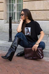 T-SHIRT WOMAN TRUE STORIES CZARNY