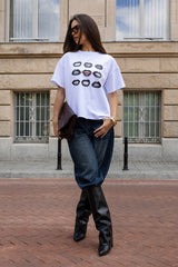 T-SHIRT USTA BIAŁY