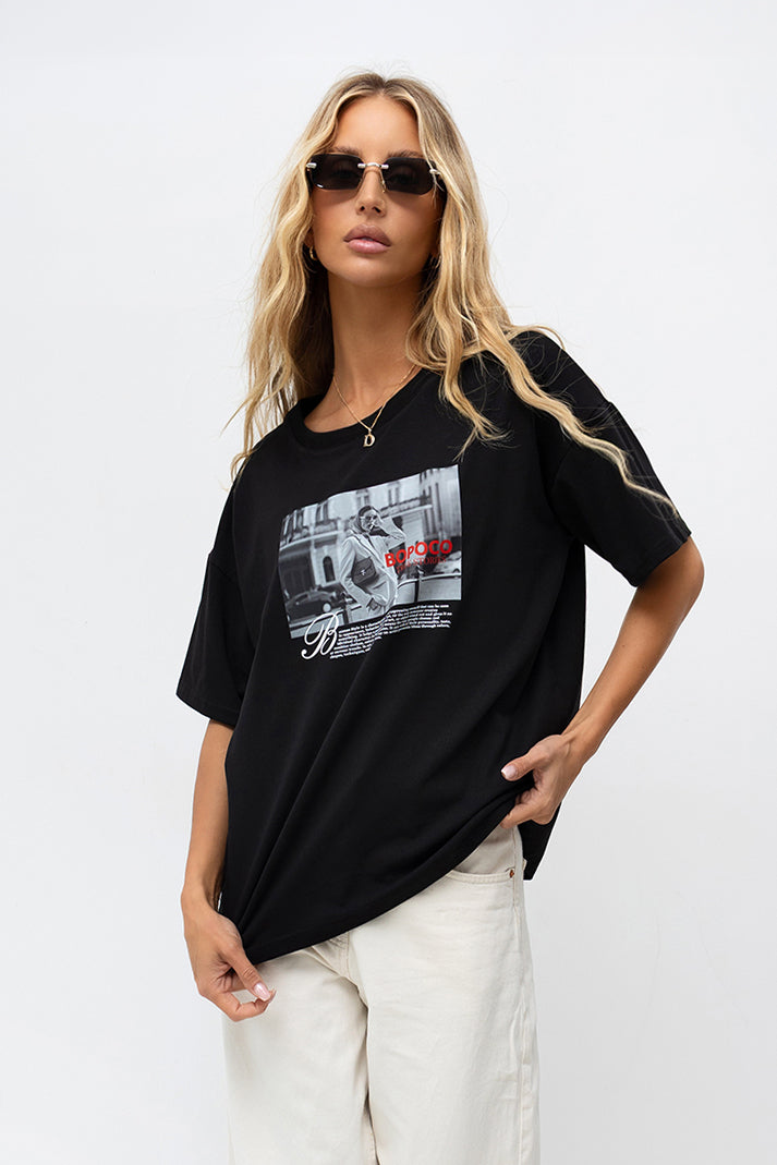 T-SHIRT STREET CZARNY