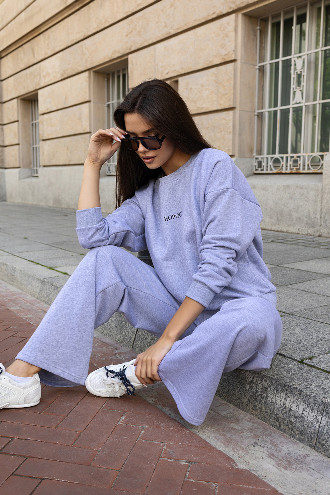 BLUZA BASIC BOPOCO SZARY MELANŻ