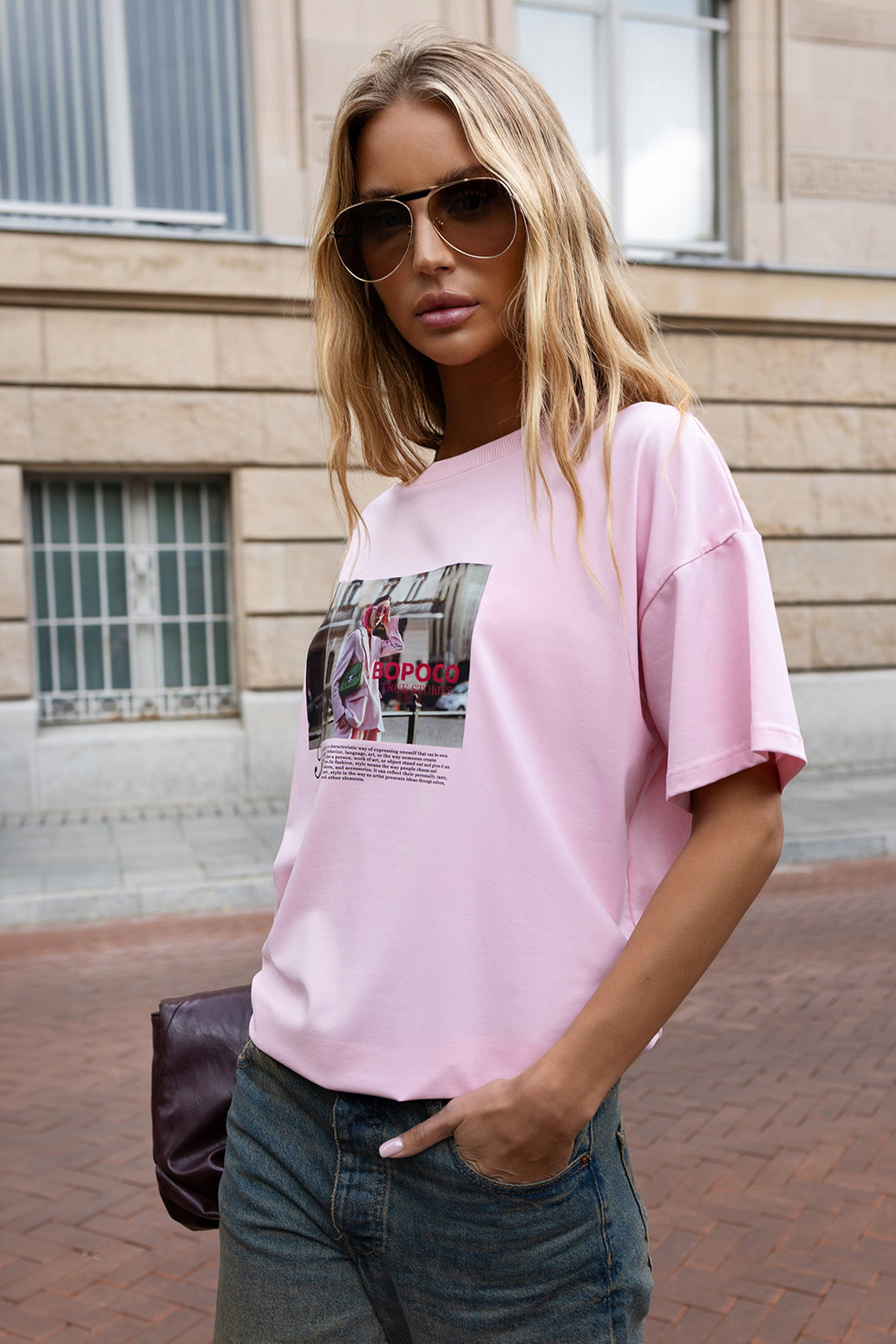 T-SHIRT STREET RÓŻOWY