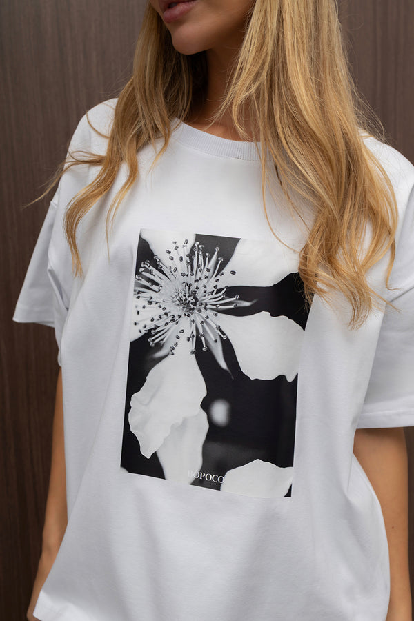 T-SHIRT ANEMON BIAŁY