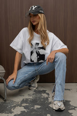 T-SHIRT ANEMON BIAŁY